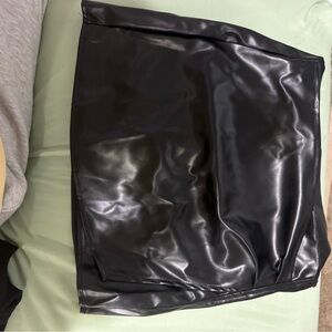 SHEIN Black Asymmetrical Mini Pencil Skirt